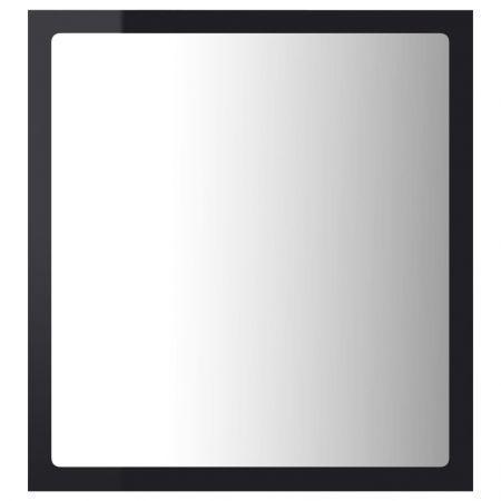 LED Bathroom Mirror High Gloss Black 40x8.5x37 cm Acrylic