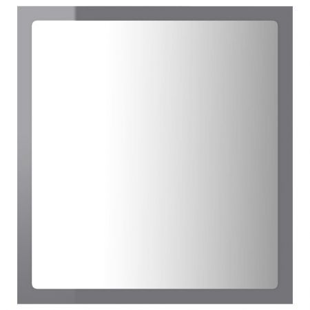 LED Bathroom Mirror High Gloss Grey 40x8.5x37 cm Acrylic