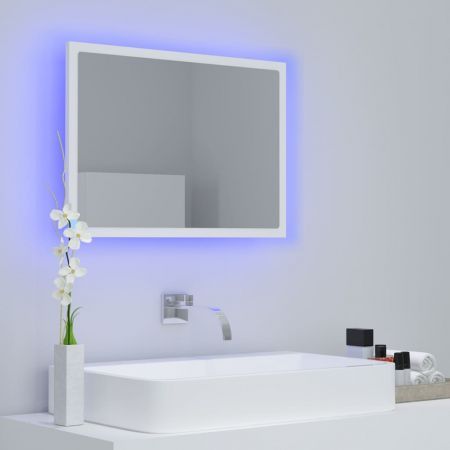 LED Bathroom Mirror White 60x8.5x37 cm Acrylic