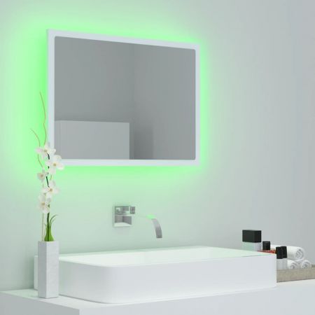 LED Bathroom Mirror White 60x8.5x37 cm Acrylic