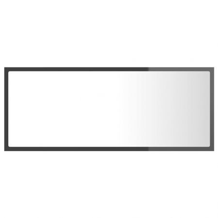 LED Bathroom Mirror High Gloss Grey 100x8.5x37 cm Acrylic