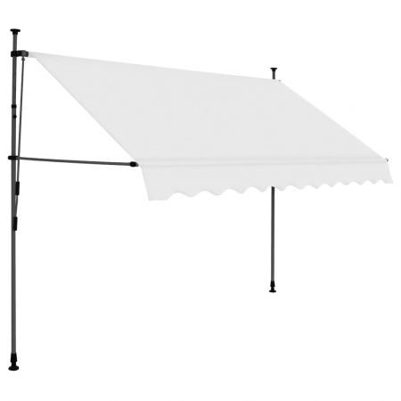 Manual Retractable Awning with LED 250 cm Cream