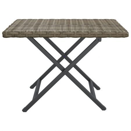 Folding Table Grey 45x35x32 cm Poly Rattan