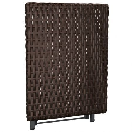 Folding Table Brown 45x35x32 cm Poly Rattan