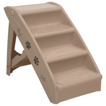 Folding Dog Stairs Brown 62x40x49.5 cm