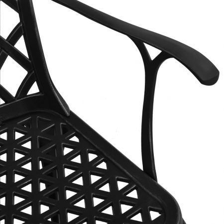 Garden Chairs 4 pcs Cast Aluminium Black