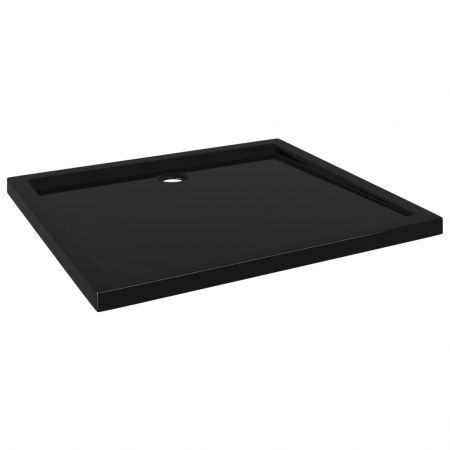 Rectangular ABS Shower Base Tray Black 80x90 cm