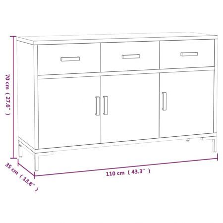 Sideboard Brown 110x35x70 cm Solid Pinewood