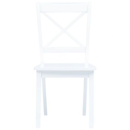 Dining Chairs 4 pcs White Solid Rubber Wood