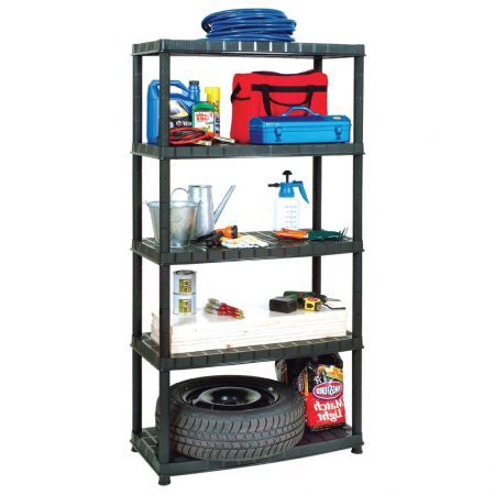 Storage Shelf 5-Tier Black 91.5x45.7x185 cm Plastic