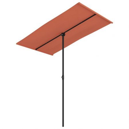 Outdoor Parasol with Aluminium Pole 180x110 cm Terracotta