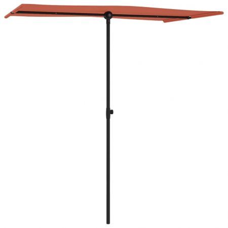 Outdoor Parasol with Aluminium Pole 180x110 cm Terracotta