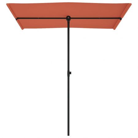 Outdoor Parasol with Aluminium Pole 180x110 cm Terracotta