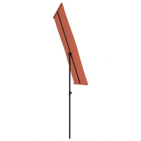 Outdoor Parasol with Aluminium Pole 180x110 cm Terracotta