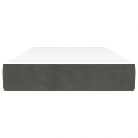 Pocket Spring Bed Mattress Dark Grey 107x203x20 cm Super Single Velvet