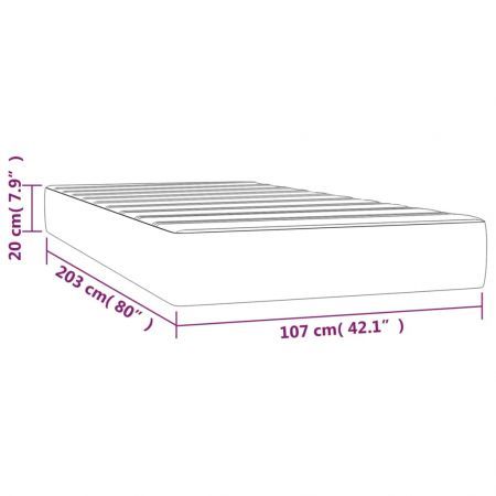 Pocket Spring Bed Mattress Dark Grey 107x203x20 cm Super Single Velvet