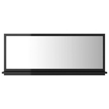 Bathroom Mirror High Gloss Black 90x10.5x37 cm Engineered Wood