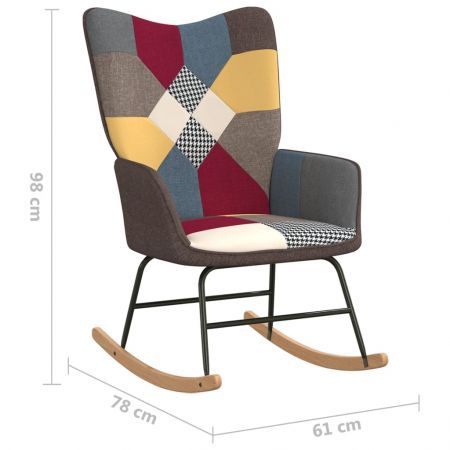 Rocking Chair with a Stool Patchwork Fabric