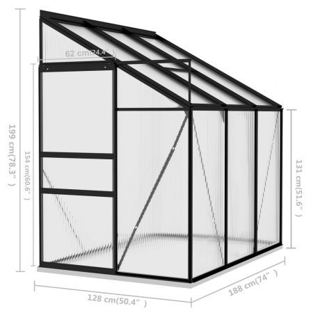 Greenhouse Anthracite Aluminium 3.97 m³