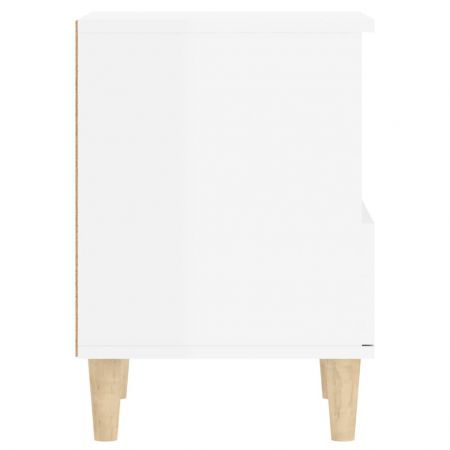 Bedside Cabinet High Gloss White 40x35x50 cm