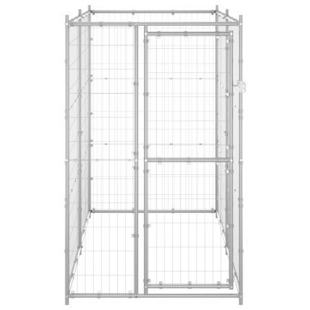 Outdoor Dog Kennel Galvanised Steel 110x220x180 cm