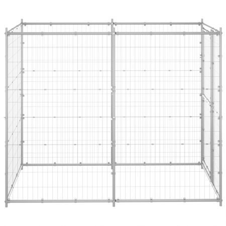 Outdoor Dog Kennel Galvanised Steel 110x220x180 cm