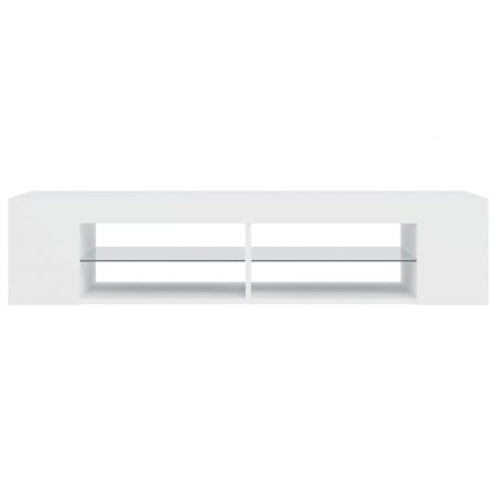 TV Cabinet with LED Lights White 135x39x30 cm