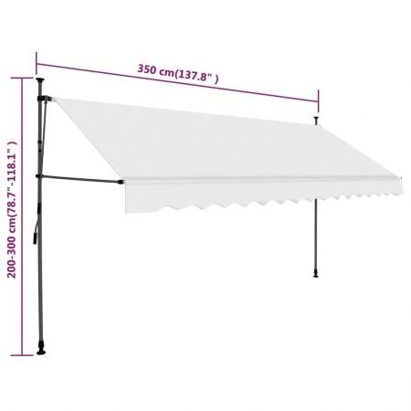 Manual Retractable Awning with LED 350 cm Cream