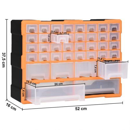 Multi-drawer Organiser with 40 Drawers 52x16x37.5 cm