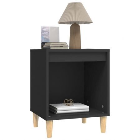 Bedside Cabinet Black 40x35x50 cm Engineered Wood