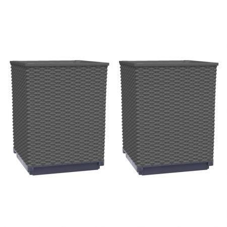 Planters 2 pcs Black 30x30x37 cm Polypropylene