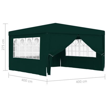 Professional Party Tent with Side Walls 4x4 m Green 90 g/m²