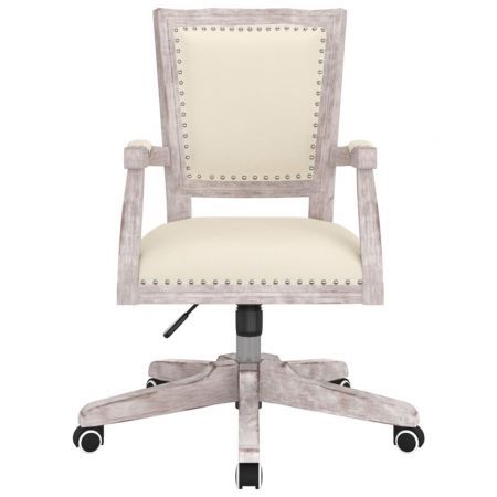 Swivel Office Chair Beige linen