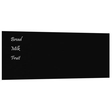 Wall-mounted Magnetic Board Black 100x40 cm Tempered Glass