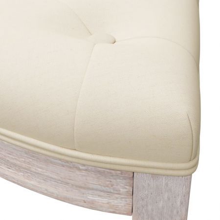 Bench Beige 81.5x41x49 cm linen