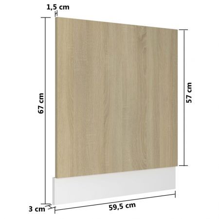 Dishwasher Panel Sonoma Oak 59.5x3x67 cm Engineered Wood