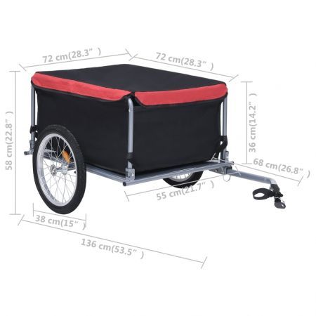 Bike Cargo Trailer Black and Red 65 kg