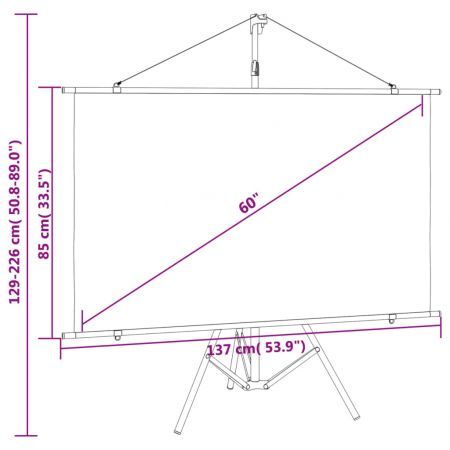 Projection Screen with Tripod 60" 16:9