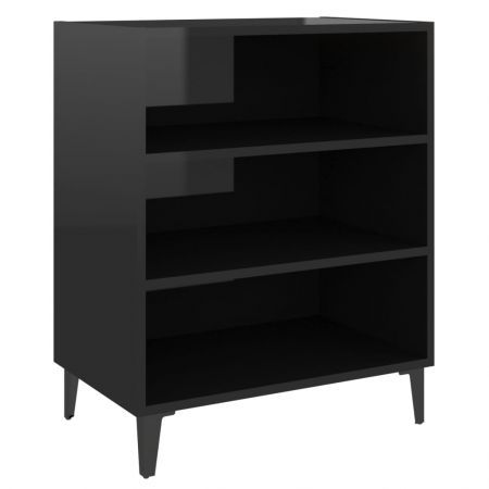 Sideboard High Gloss Black 57x35x70 cm Engineered Wood