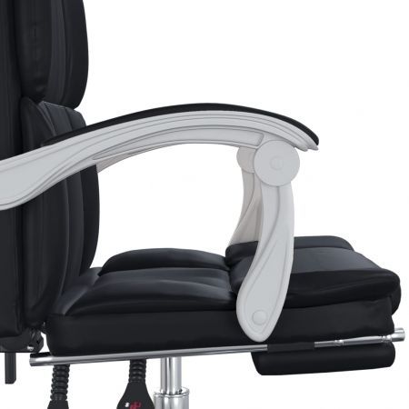 Reclining Office Chair Black Faux Leather