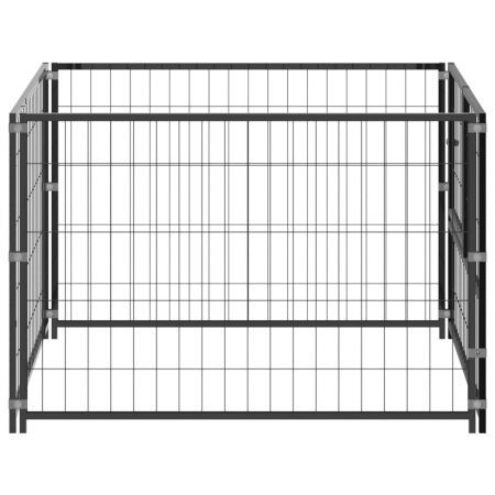 Dog Kennel Black 100x100x70 cm Steel