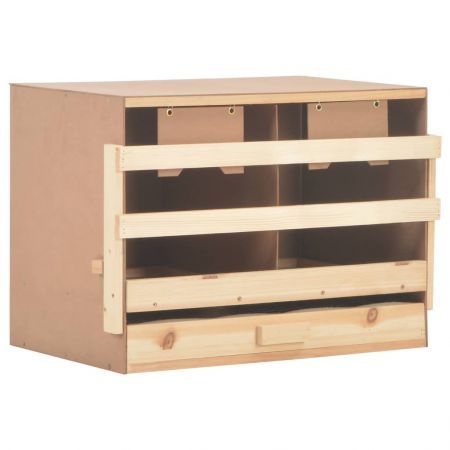 Chicken Laying Nest 2 Compartments 63x40x45 cm Solid Pine Wood