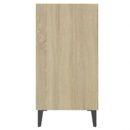 Sideboard White and Sonoma Oak 57x35x70 cm Engineered Wood