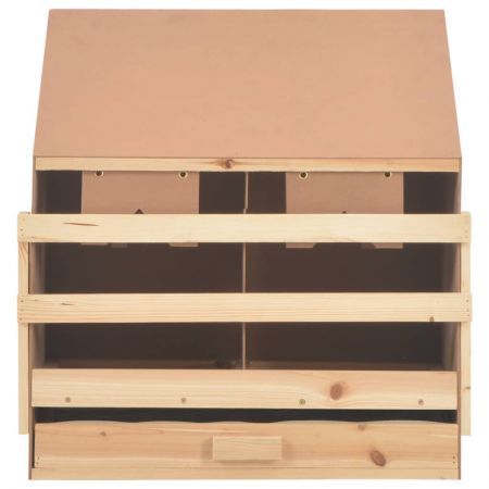 Chicken Laying Nest 2 Compartments 63x40x65 cm Solid Pine Wood