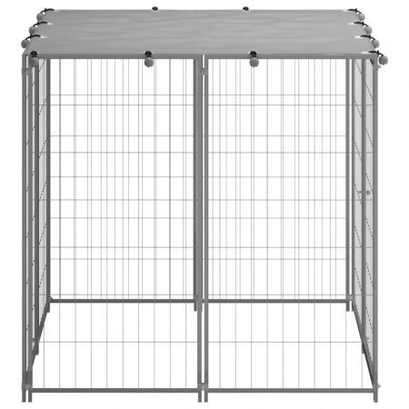 Dog Kennel Silver 110x110x110 cm Steel