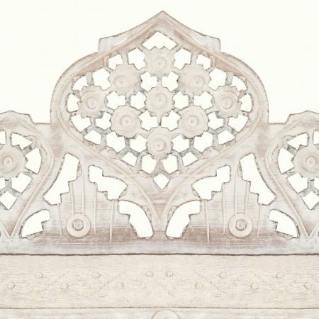 Hand carved 3-Panel Room Divider White 120x165 cm Solid Mango Wood