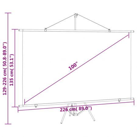 Projection Screen with Tripod 100" 16:9