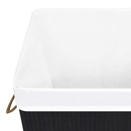 Bamboo Laundry Basket with Single Section Black