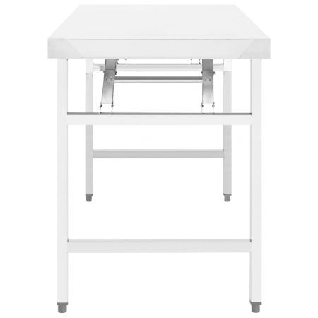 Kitchen Folding Work Table 120x60x80 cm Stainless Steel