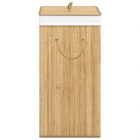 Bamboo Laundry Basket with 2 Sections 72 L